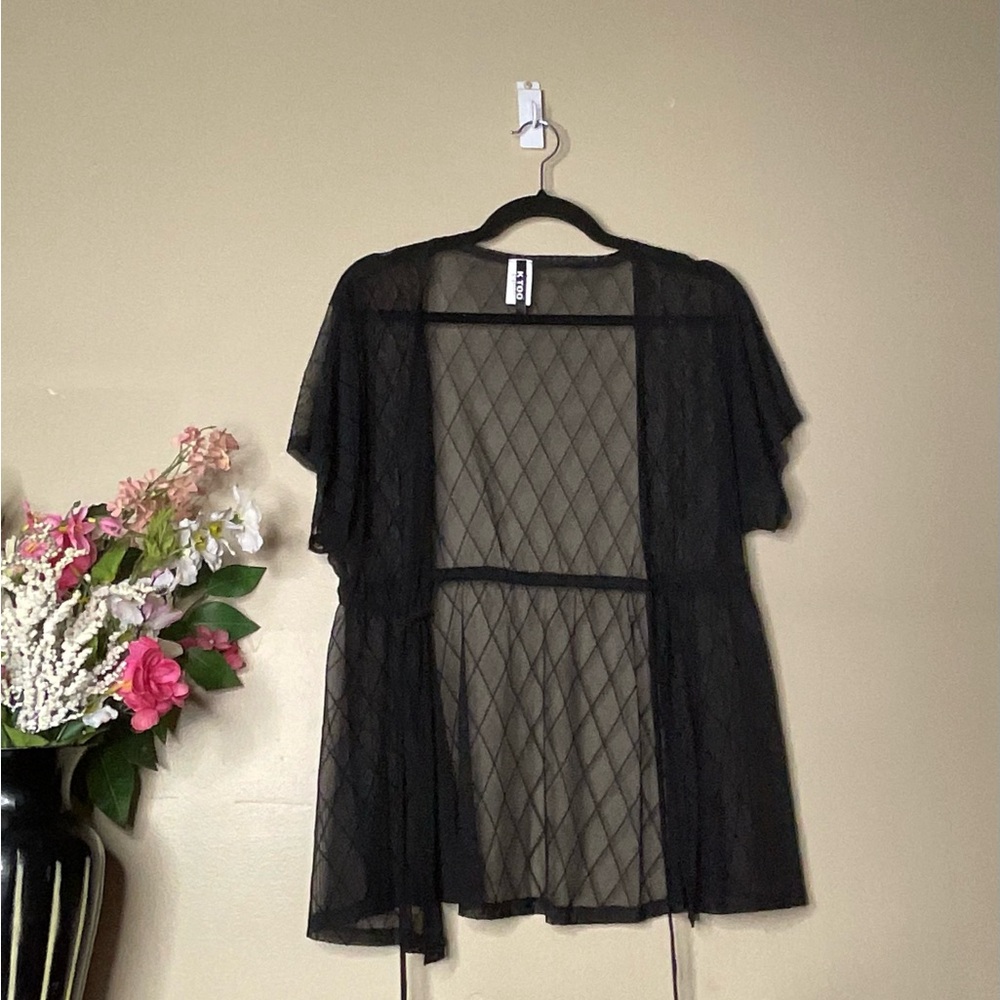 Elegant Black Sheer Kimono